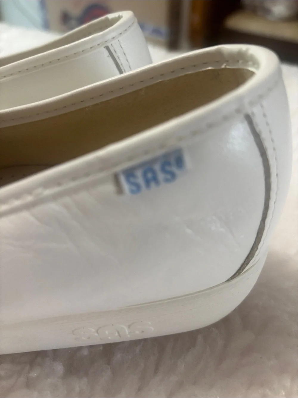 SAS Men's White Leather Penny Slip-On Loafers new no box